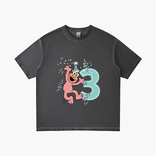 Sesame Street Birthday Design With Elmo 3 Years Gradient T Shirts