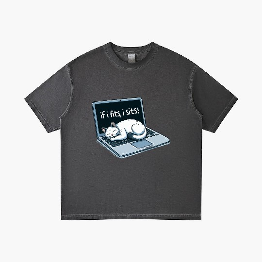 Laptop Cat Nap - If I Fits, I Sits! Gradient T Shirts