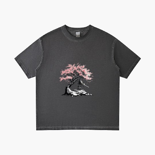 Samurai trains beneath a blooming Sakura tree Gradient T Shirts