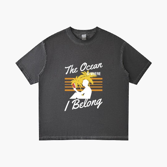 Ocean & Books where I Belong Gradient T Shirts