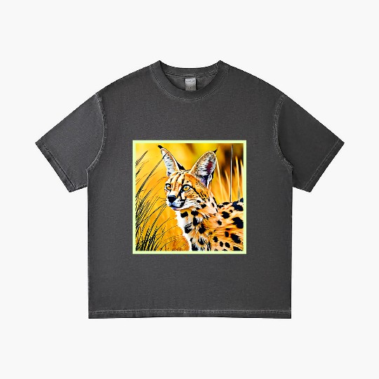 Vivid Cheetah in Golden Savannah Artwork Gradient T Shirts