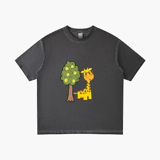 Funny giraffe and tree drawing Gradient T Shirts