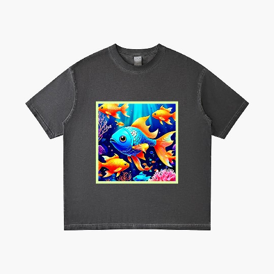 Fantasy Fish Swim Design Gradient T Shirts