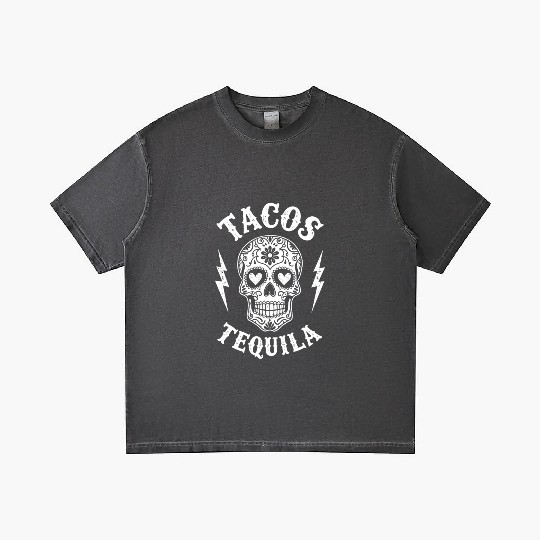 Tacos Tequila & Skull Vibes Gradient T Shirts