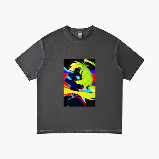 Neon Cyberpunk Anime Aesthetic Gradient T Shirts