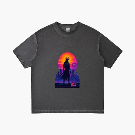 Neon Samurai - Cyberpunk Warrior Art Gradient T Shirts