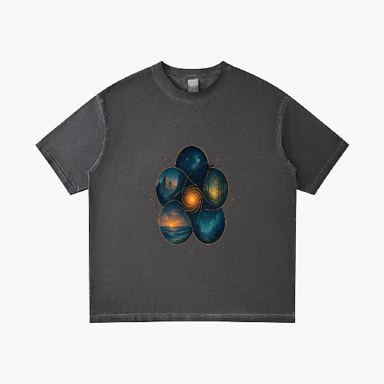 Sacred Elements - Cosmic Nature Mandala Gradient T Shirts