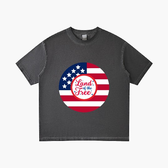 American Flag Design with Patriotic Quote Gradient T Shirts