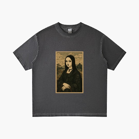 Gothic Geisha Mona Lisa Ukiyo-e Portrait with Gradient T Shirts