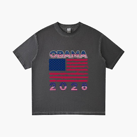 Obama 2028 Vintage Flag Patriotic Politics Protest Gradient T Shirts