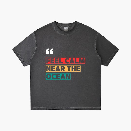 Feel Calm Near the Ocean – Minimal Beach Vibes Gradient T Shirts