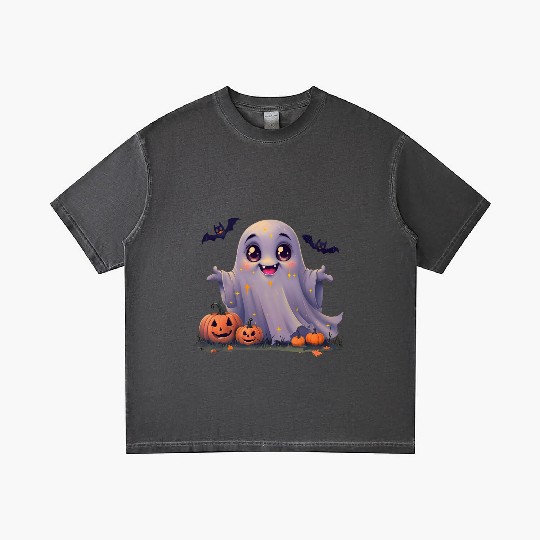 Adorable Rounded Ghost Cartoon Gradient T Shirts.