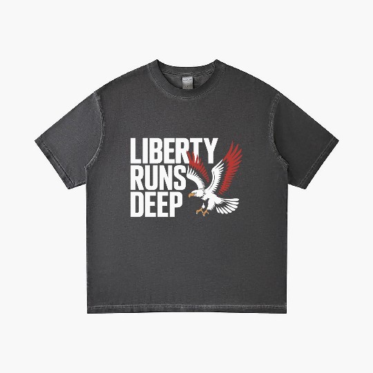 Bold Liberty Runs Deep Eagle Gradient T Shirts