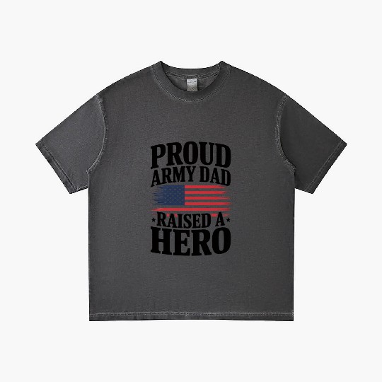 4th Of July Proud Army Dad Raised A Hero Gradient T Shirts