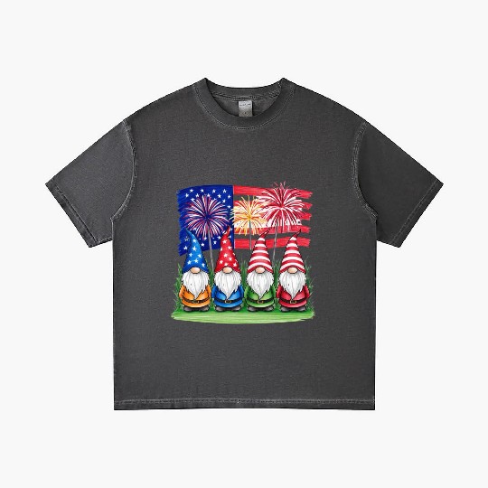 Patriotic Gnomes Fireworks American Flag Gradient T Shirts