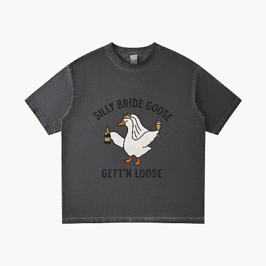 Embroidered Silly Goose Bride Funny Goose Lover Gradient T Shirts