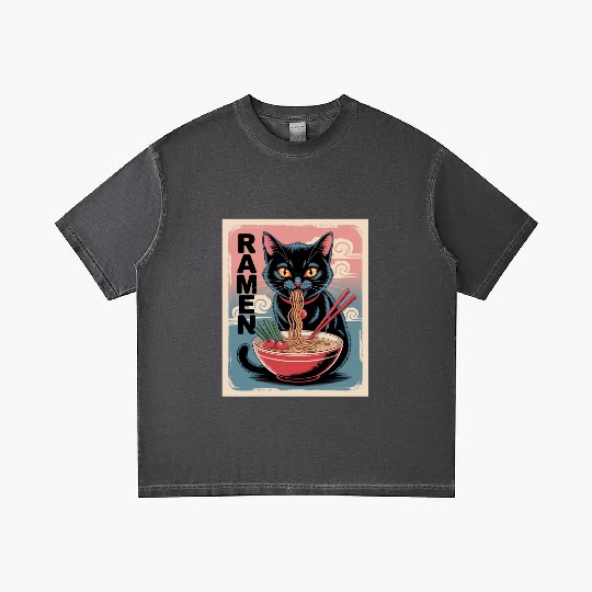 Ramen Cat Japanese Style Gradient T Shirts