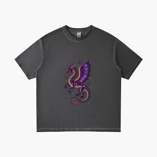 Cosmic Dragon Tattoo Illustration Gradient T Shirts