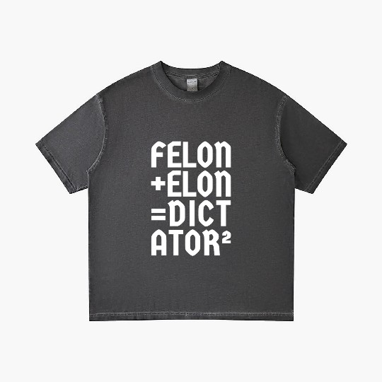Felon+Elon, Anti-Donald, Anti-Musk. Typography Gradient T Shirts