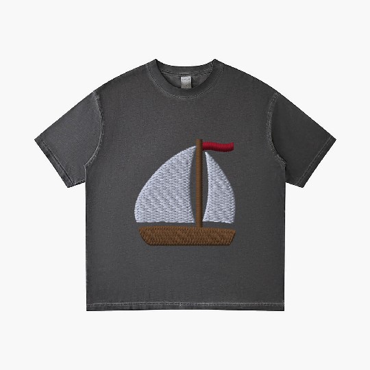 Sailboat embroidered Gradient T Shirts