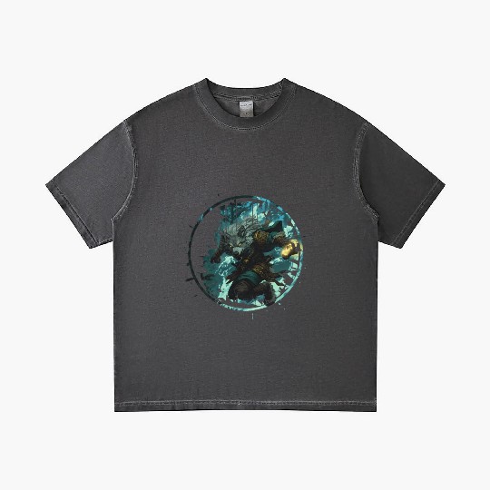 Mystical Werewolf With Magic In The Dark Forest Gradient T Shirts