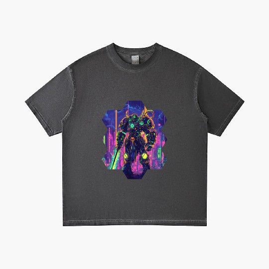 Bright Sci Fi Warrior In Neon Colors Gradient T Shirts