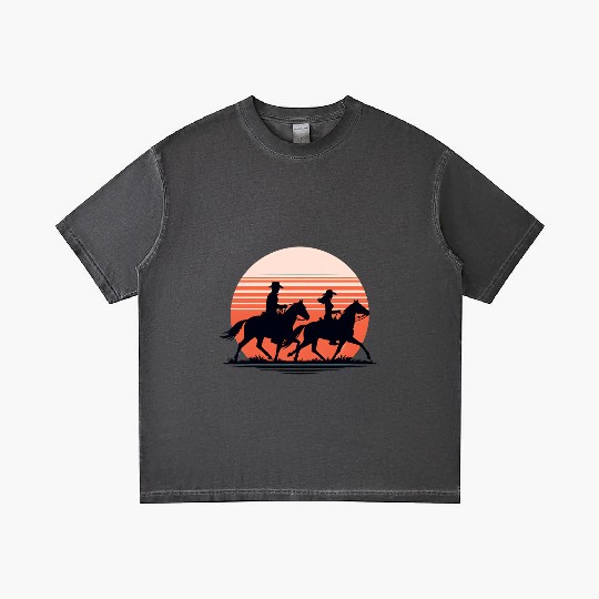 Equestrian Sunset Silhouette Gradient T Shirts