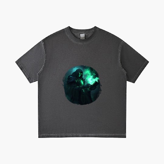 Green Shadow Mage with Burning Spell Book Gradient T Shirts