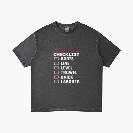 Bricklayer Checklist Boots Line Level Trowel Brick Gradient T Shirts