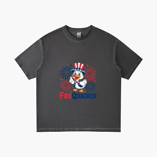 Womens Duck Firequacker Patriotic Fourth of July I Gradient T Shirts