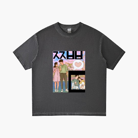 “Japanese Coffee Date Under Sakura Trees” Gradient T Shirts