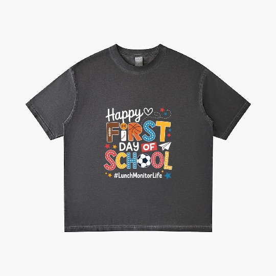 Happy First Day Of School Lunch Monitor Life Gradient T Shirts