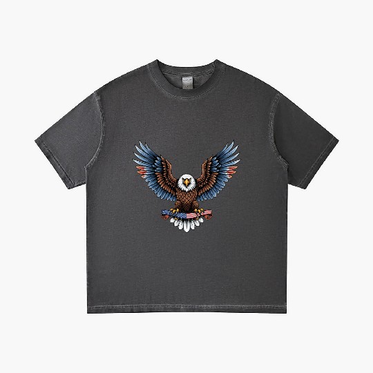 brow blue eagle with us flag Gradient T Shirts