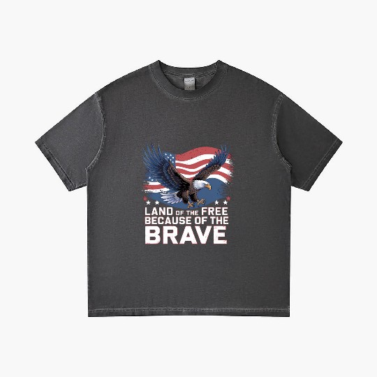 Land of the Free Because of the Brave Gradient T Shirts