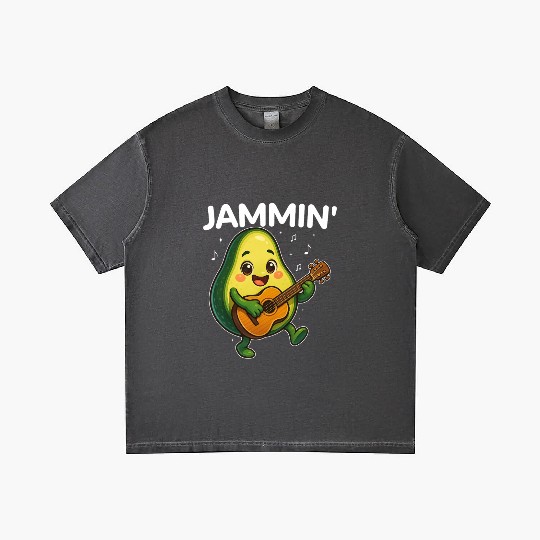 Jammin' Funny Cute Kawaii Avocado Playing Guitar Gradient T Shirts