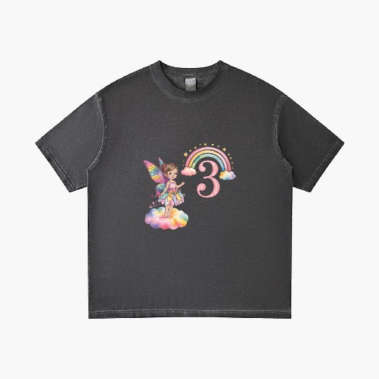 Magical Rainbow Fairy Elf 3nd Birthday Girl Gradient T Shirts