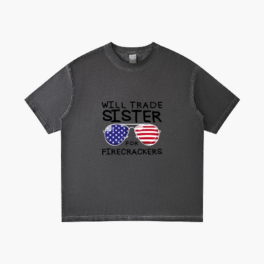 Will Trade Sister For Fireworks Kids 4th Of July Gradient T Shirts