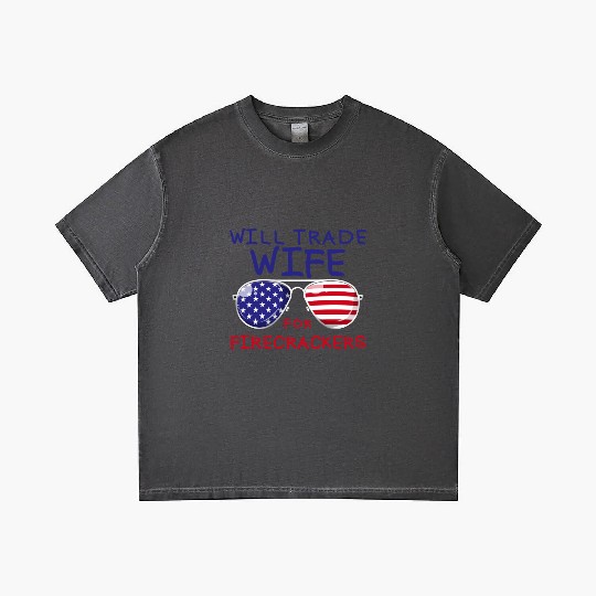 Will Trade Wife For Fireworks Men's 4th Of Julyfun Gradient T Shirts