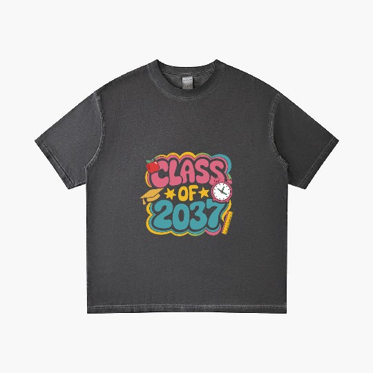 Class of 2037 Grow With Me, groovy back to school Gradient T Shirts