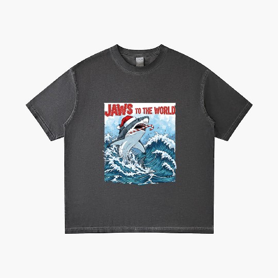 Jaws to the World – Christmastime Shark Attack Gradient T Shirts