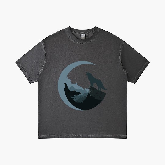 Wolf Moon Silhouette Gradient T Shirts