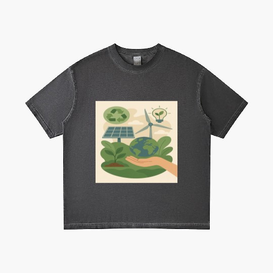 Eco-Friendly Earth Conservation Design Gradient T Shirts