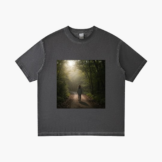 Enchanted Forest Path Illustration Gradient T Shirts