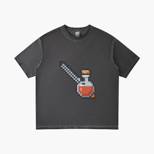 Pixel Art Vampire Potion Design Gradient T Shirts