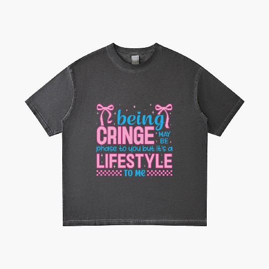 Being Cringe Is a Lifestyle – Cute Kawaii Quote Gradient T Shirts