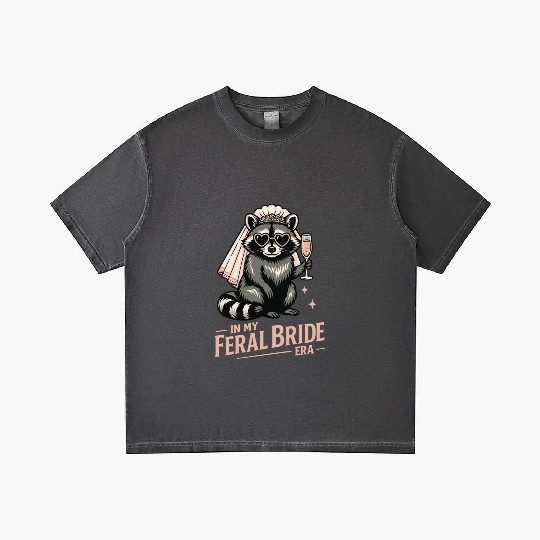 Feral Bride Era Funny Raccoon Bride with Champagne Gradient T Shirts