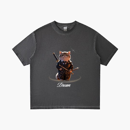 Samurai Cat in Formal Kimono Gradient T Shirts