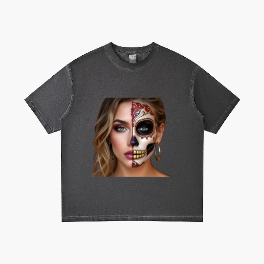 Intricate Sugar Skull Face Art Gradient T Shirts