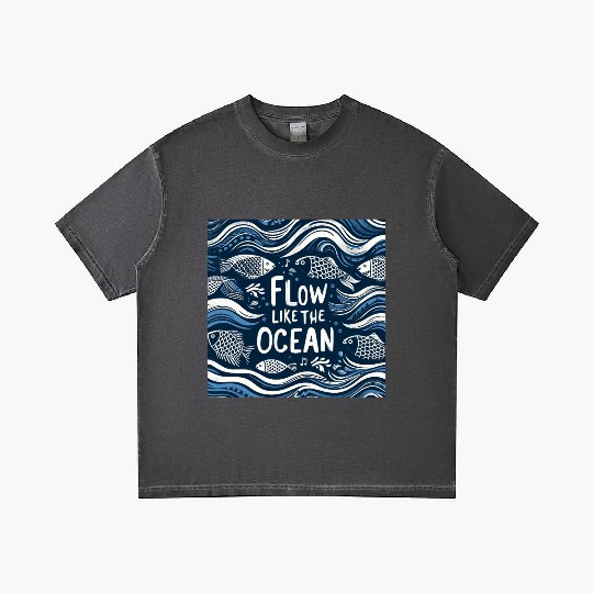 Ocean Inspired Flow Motivation Design Gradient T Shirts