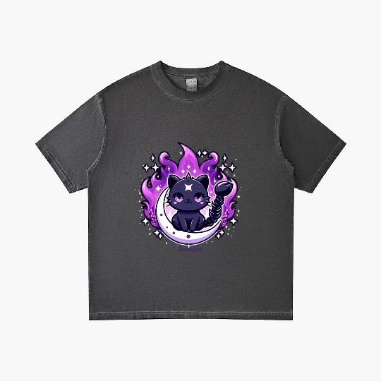 Enchanted Night Sky Scorpio Cat Design Gradient T Shirts